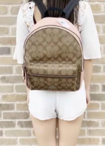 Coach charlie backpack pink cheap