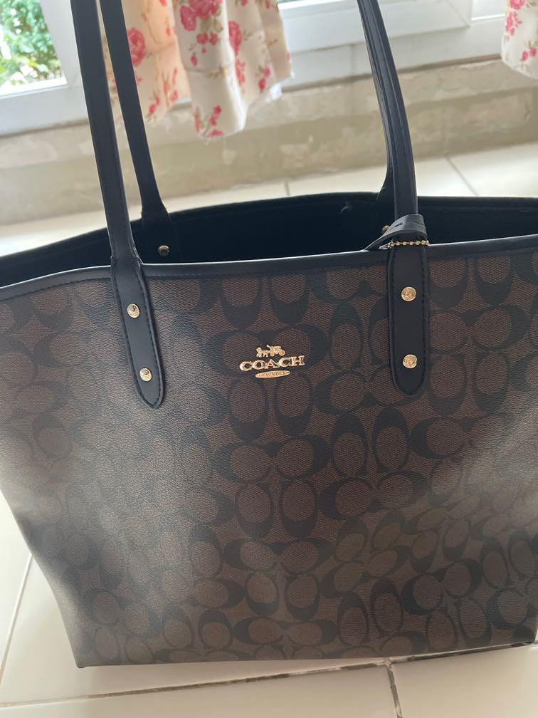 coach reversible tote brown