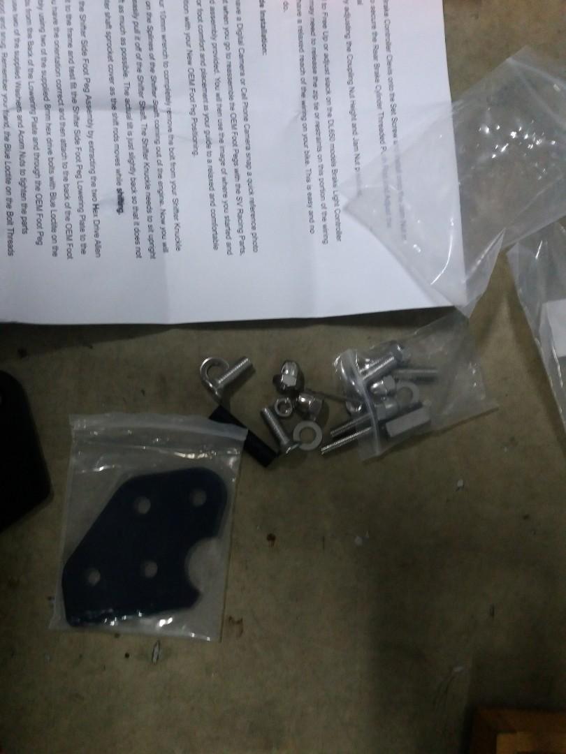 Suzuki DL650 DL1000 vstrom footpeg lowering kit, Motorcycles