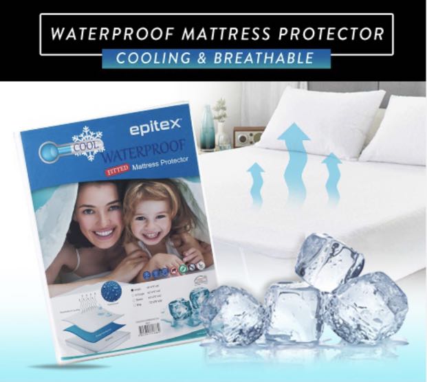 Epitex Cooling Waterproof Mattress Protector, Furniture & Home Living