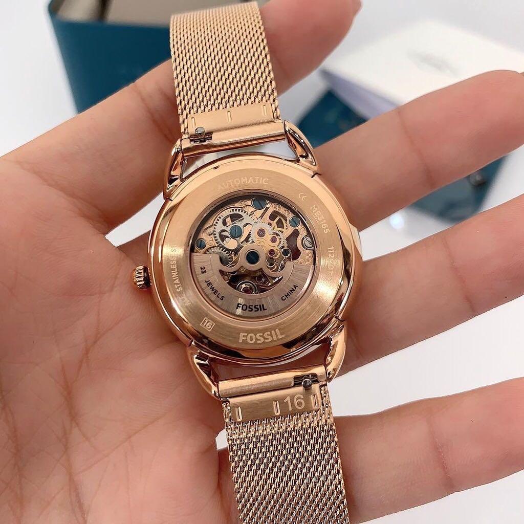 Fossil ME3165 Tailor Mechanical Automatic Rose Gold Tone Mesh