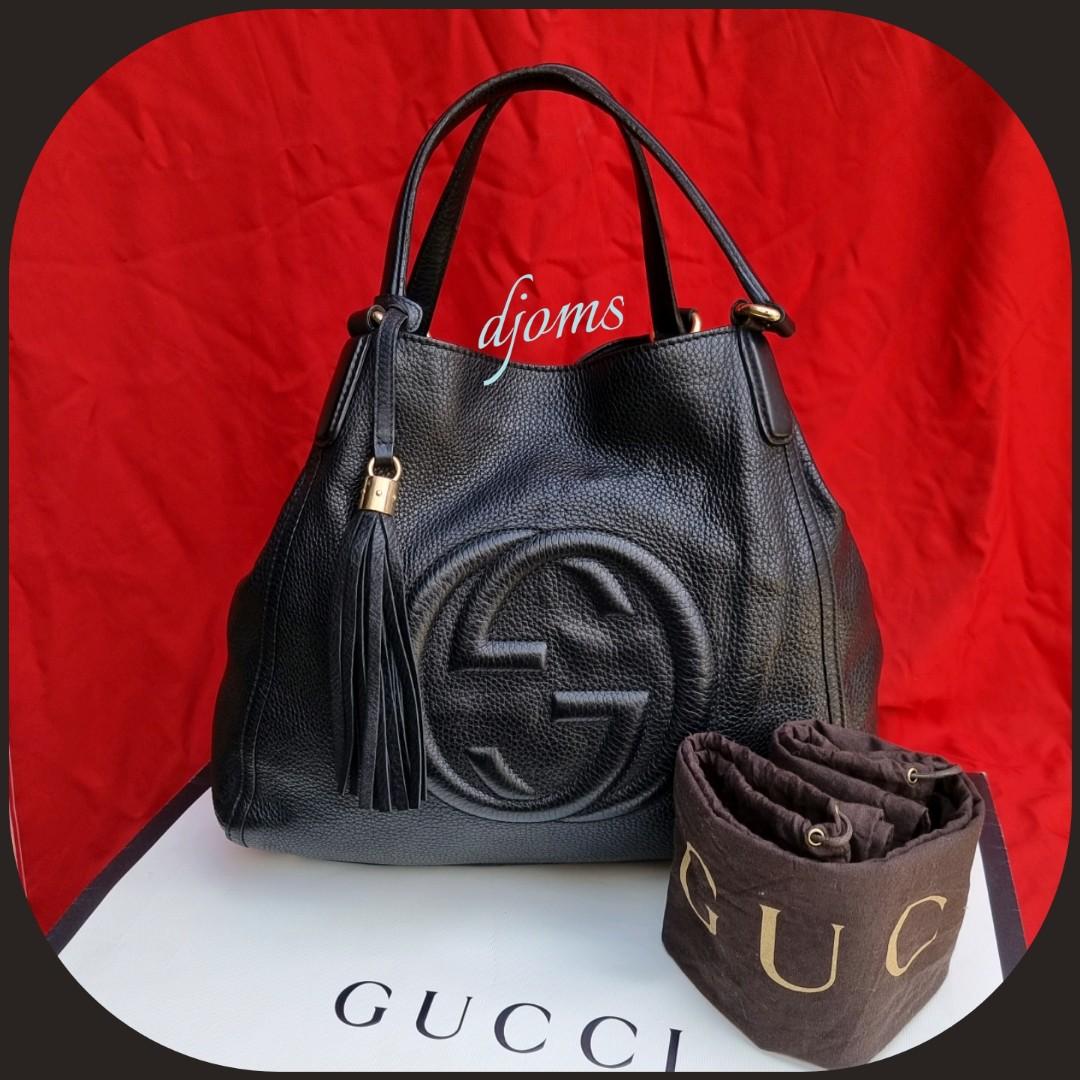 Gucci Black Soho Pebbled Leather Tote Bag Luxury Bags