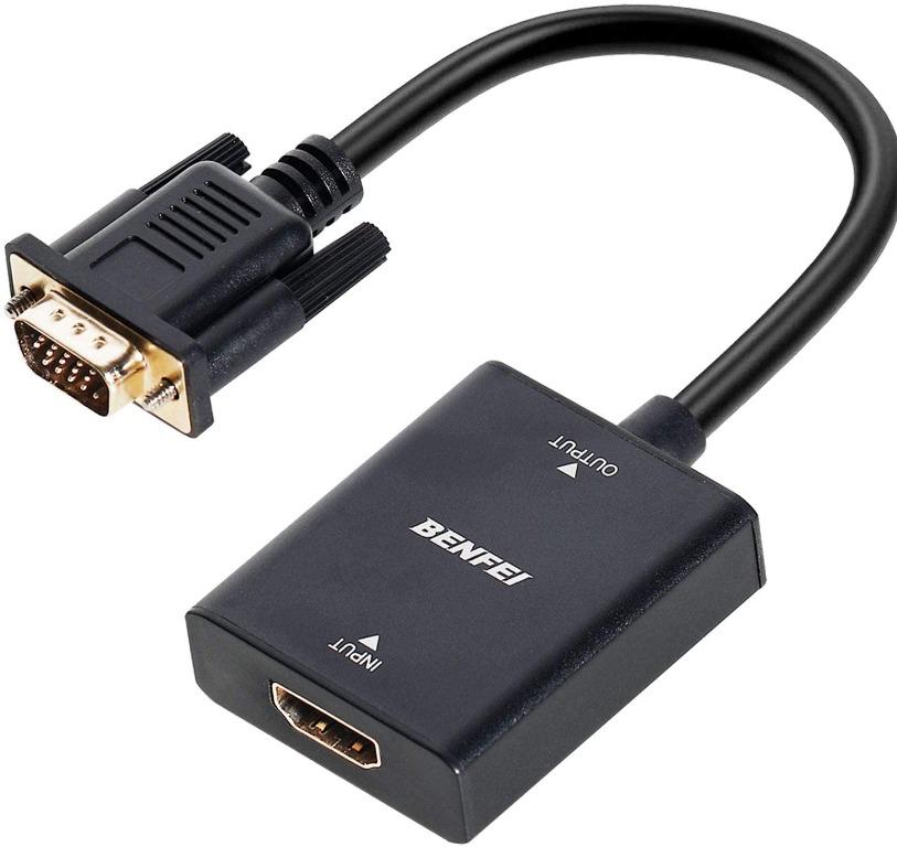 HDMI to VGA, BENFEI HDMI to VGA Adapter (Female to Male) with 3.5mm