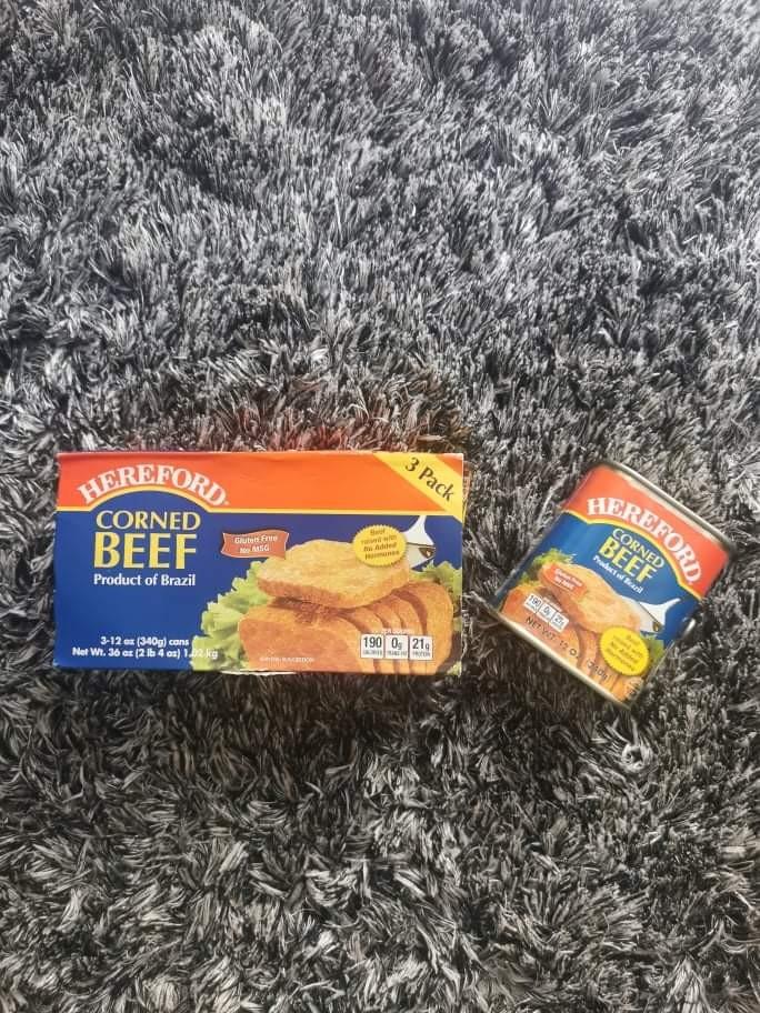 Hereford Corned Beef (Category: Packaged & Instant Food) located in Quezon City. Submitted by bibliomomma (Listing ID 1137124676, Image 2). Description: Hereford Corned Beef 220php each 340g Gluten free No MSG MOP Gcash.