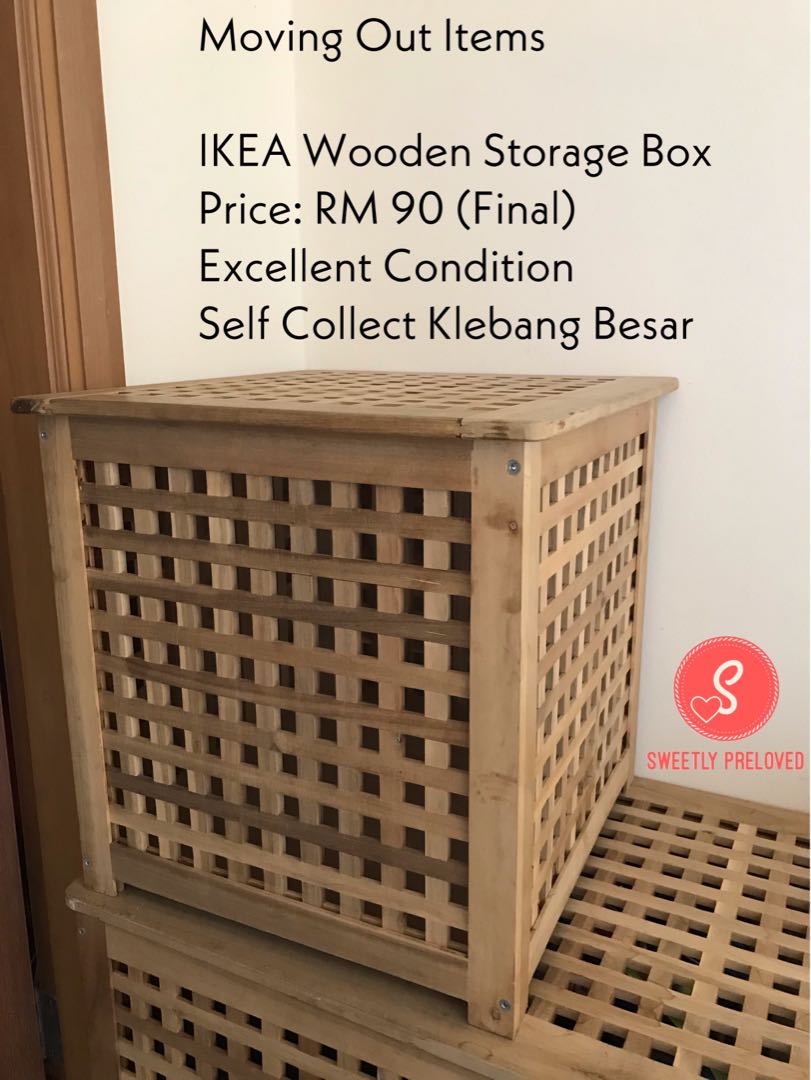 Ikea wooden online box storage