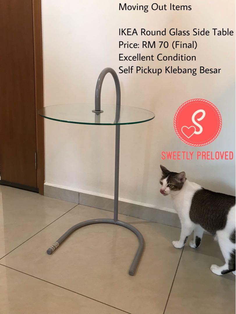 IKEA Round Glass Table, Furniture & Home Living, Furniture, Tables