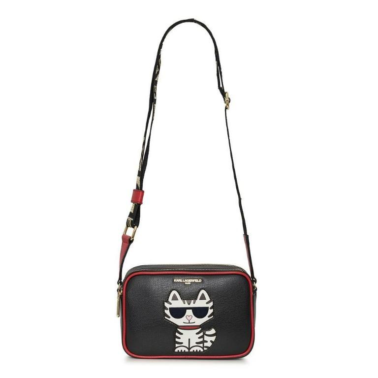 Karl Lagerfeld, Women's Maybelle Camera Crossbody Bag, Black/pink, Size