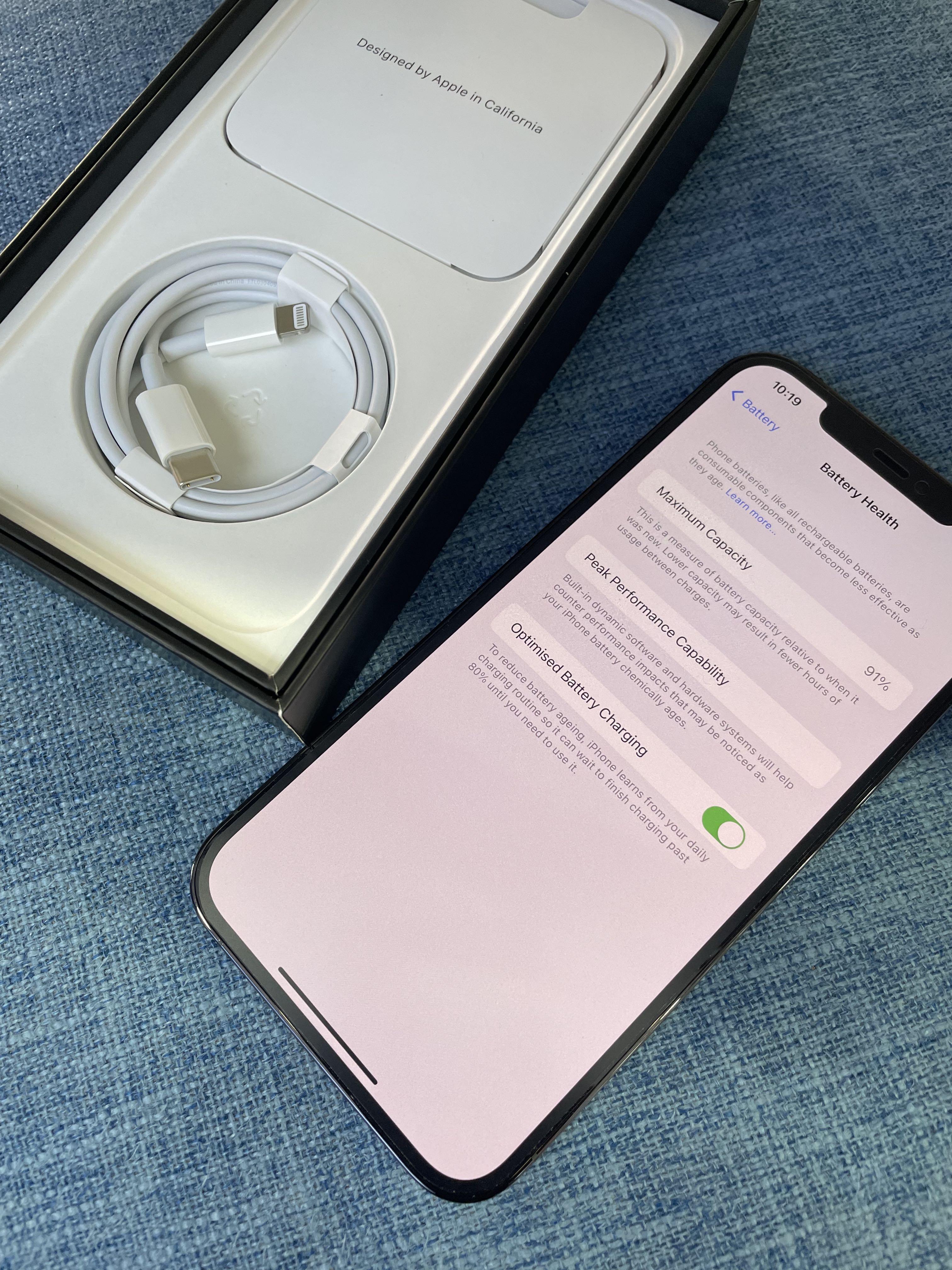 iPhone 12 Pro Max 256GB Battery Battery Health 91%, Mobile 