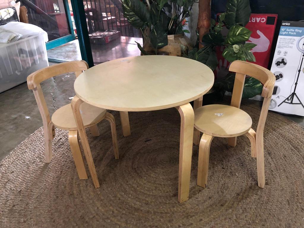 Kiddie Table Set Oak Look, Babies & Kids, Baby Nursery & Kids Furniture