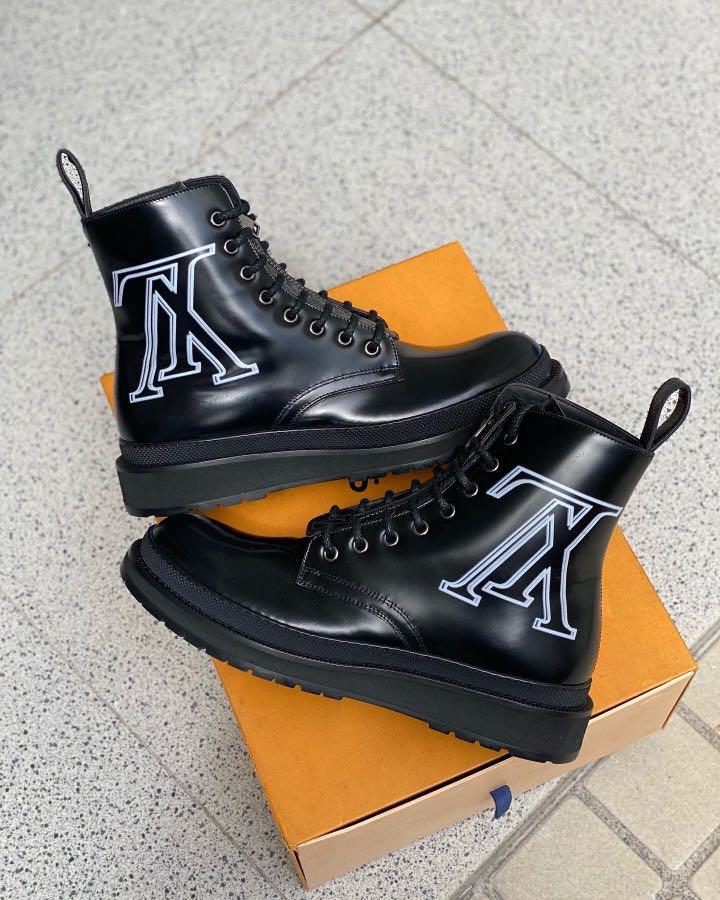 Black ice ankle top boot louis vuitton