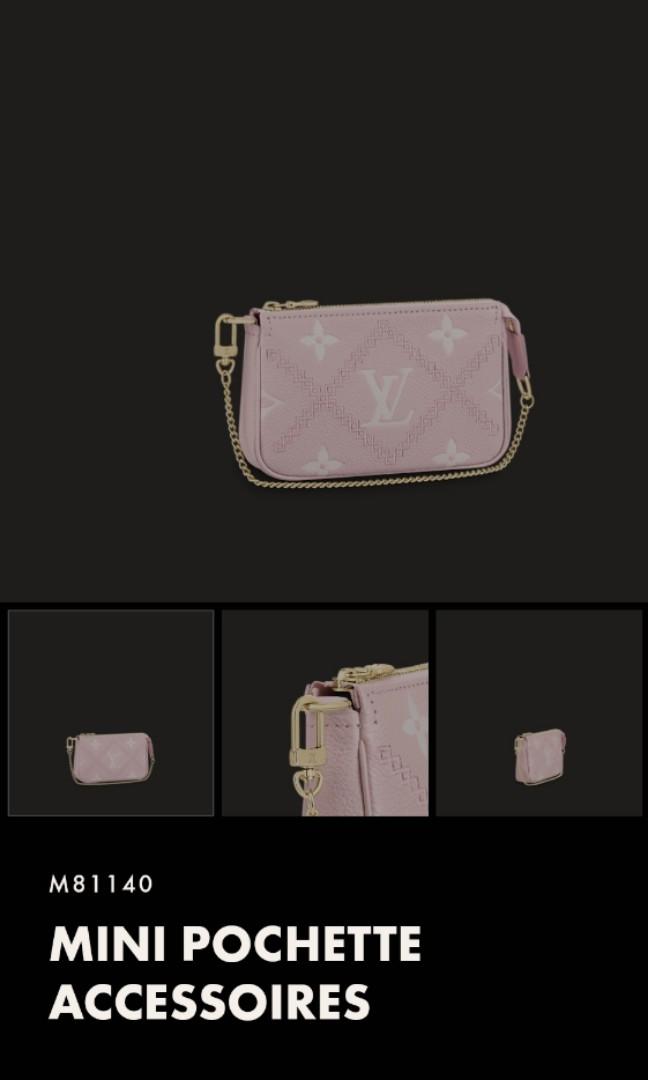 Louis Vuitton Empreinte Monogram Giant Broderies Mini Pochette Accessories  Pink Creme