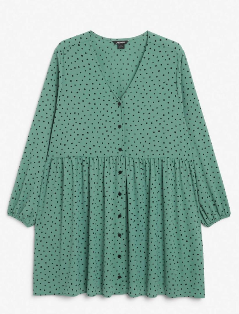 Monki torborg mini smock dress, Fesyen 