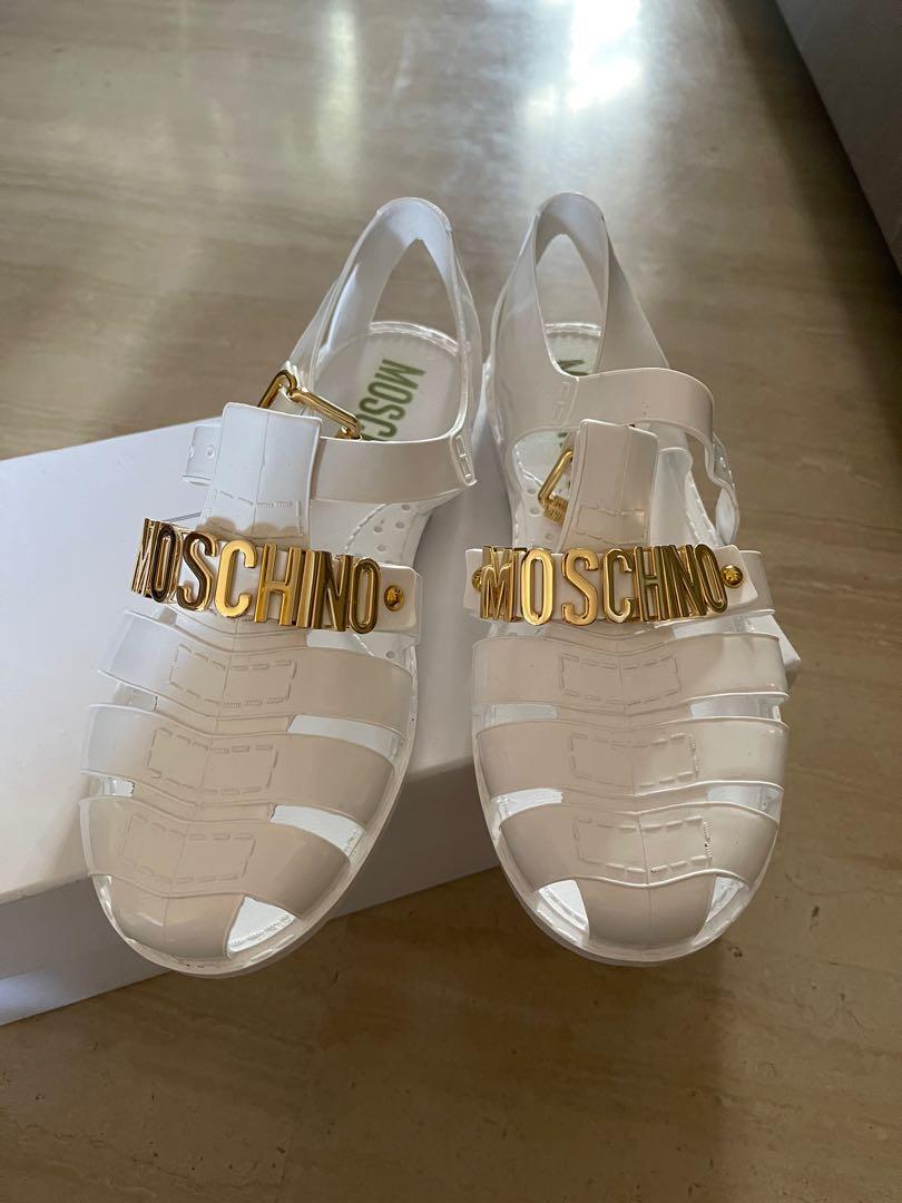 Moschino Logo Jelly Sandals, Luxury, Sneakers & Footwear on Carousell