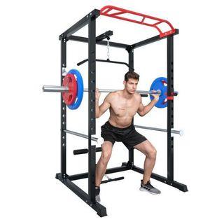 Multi-function Power Cage Red Gym Equipment