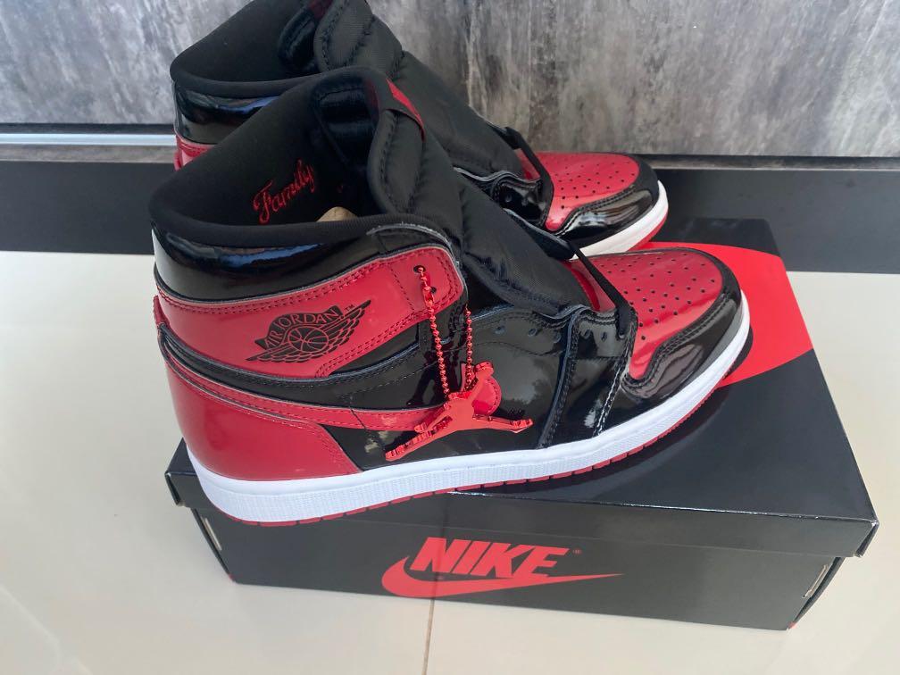 Nike Air Jordan 1 Patent Bred Men s Fashion Footwear Sneakers