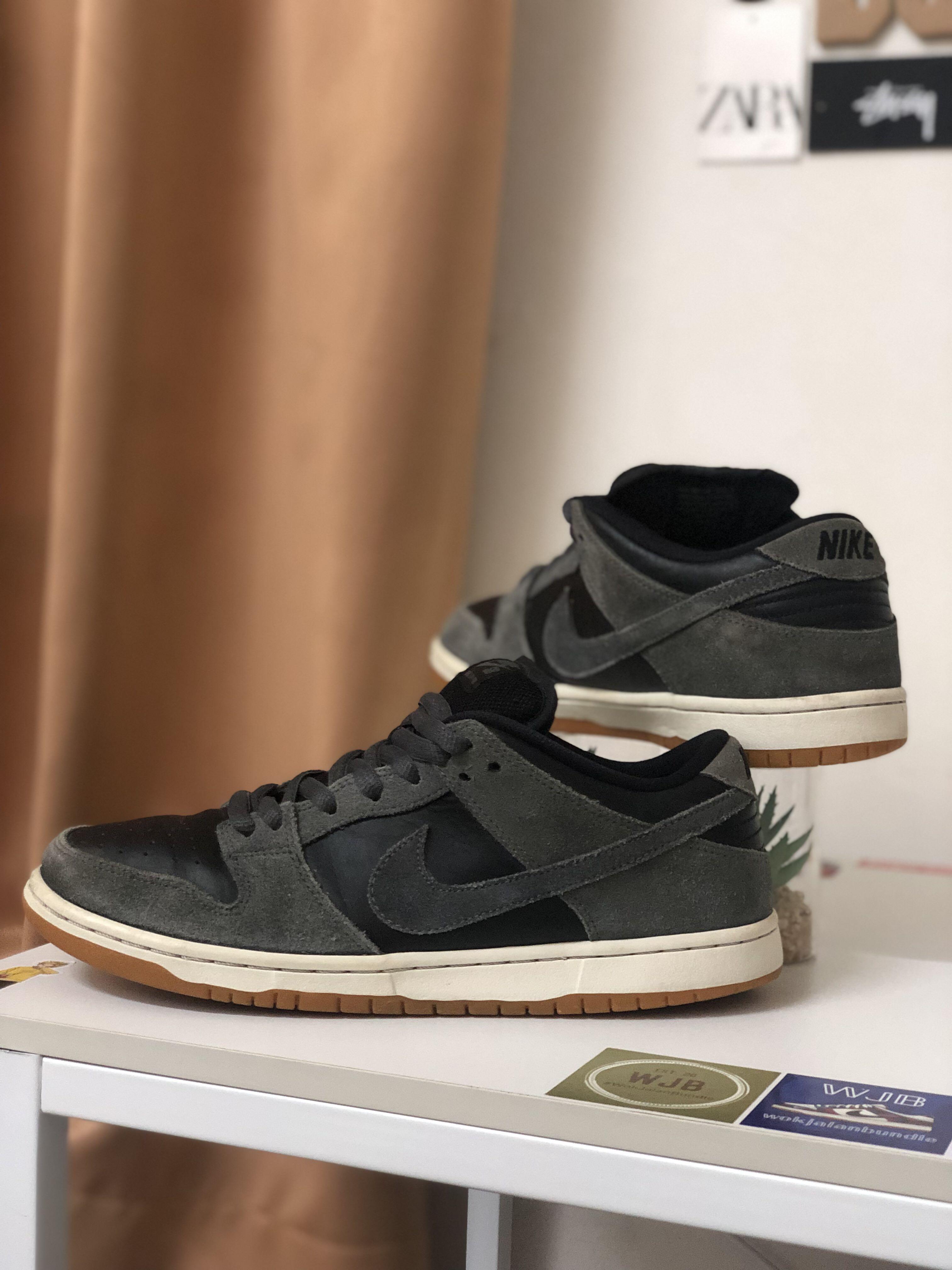 Nike sb dunk low dark grey black gum shop