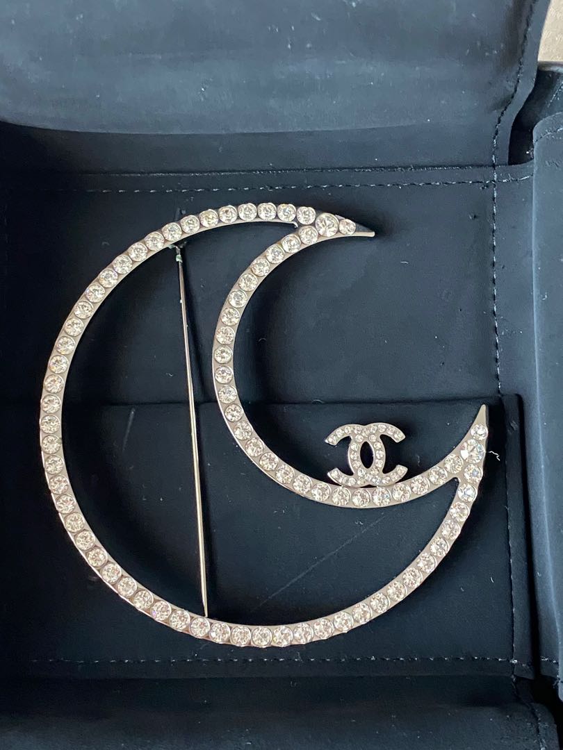 Chanel moon brooch on sale