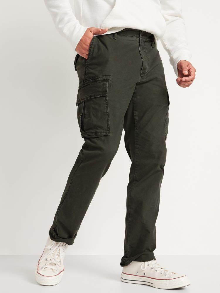 Old Navy Straight LivedIn BuiltIn Flex Khaki Cargo Pants for Men   ShopStyle