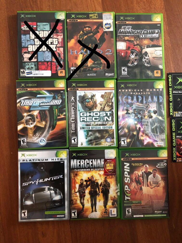 Original NTSC Xbox Classic Games: Need for Speed Underground 2, Midnight  Club 3 Dub Edition, Halo 2, Ghost Recon, Spyhunter, Scrapland, Top Spin,  Video Gaming, Video Games, Xbox on Carousell