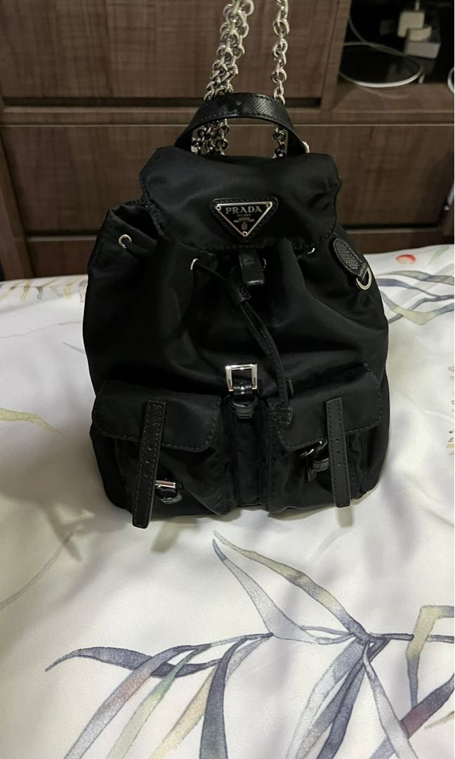 prada mini backpack with chain