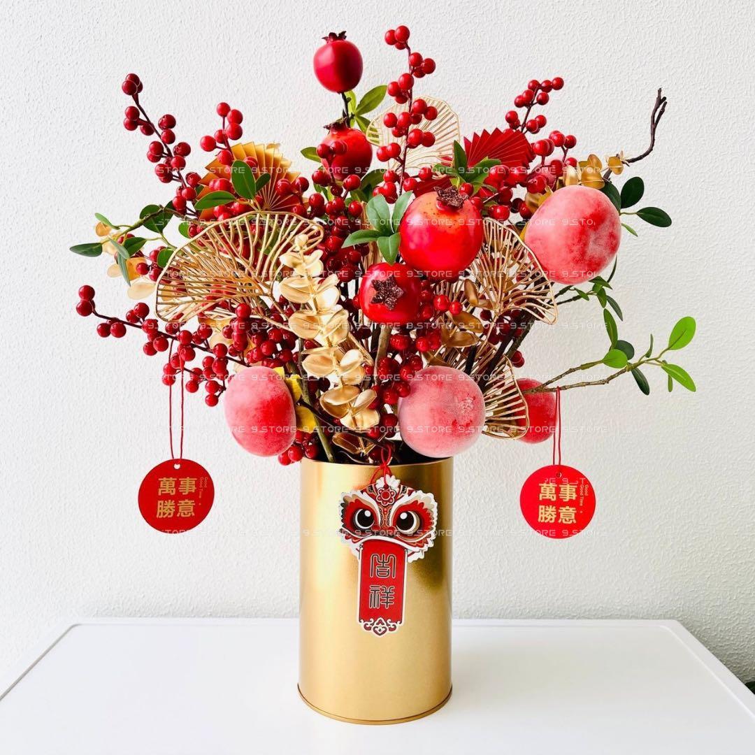 包郵代購 Pre Order 桶盆栽金色紅色揮春燙金春聯對聯年花年宵花吉祥花仿真花連花瓶花樽花束diy手工手作材料包 包郵代購 Pre Order 桶盆栽金色紅色揮春燙金春聯對聯年花年宵花吉祥花仿真花連花瓶花樽花束diy手工手作材料包