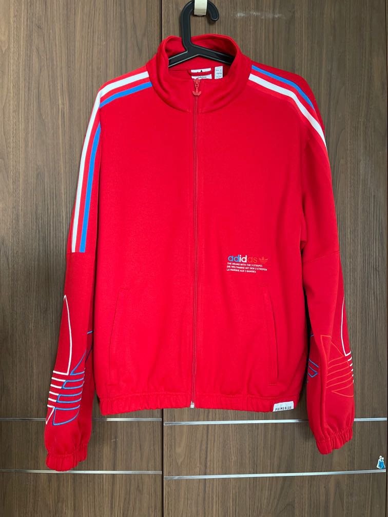 Red adidas sports track jacket Men s Fashion Coats Jackets and