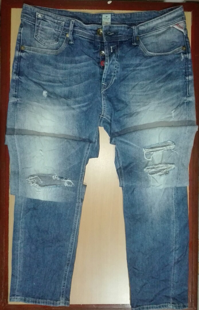 Replay Tattered Jeans, Women's Fashion, Bottoms, Jeans on Carousell