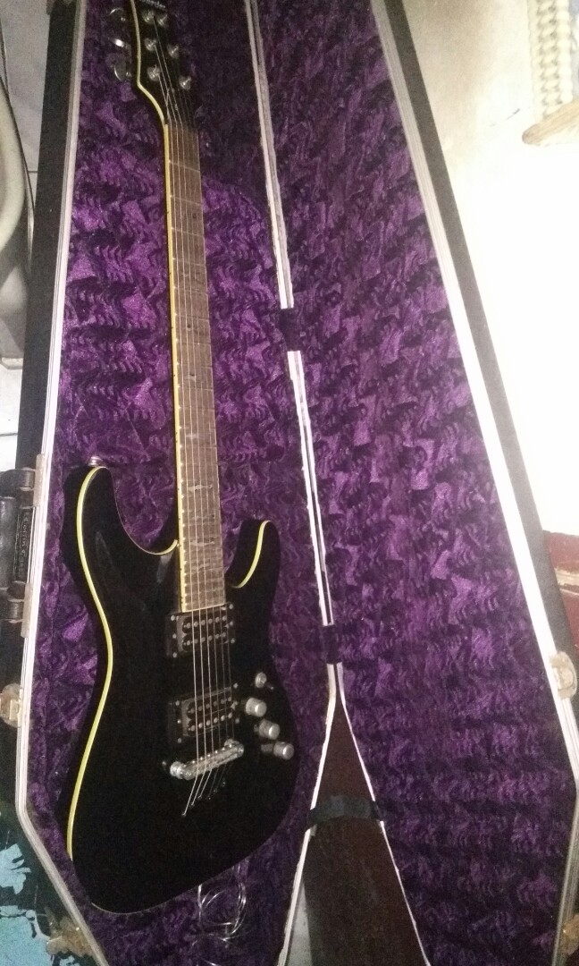 Coffin guitar deals case purple