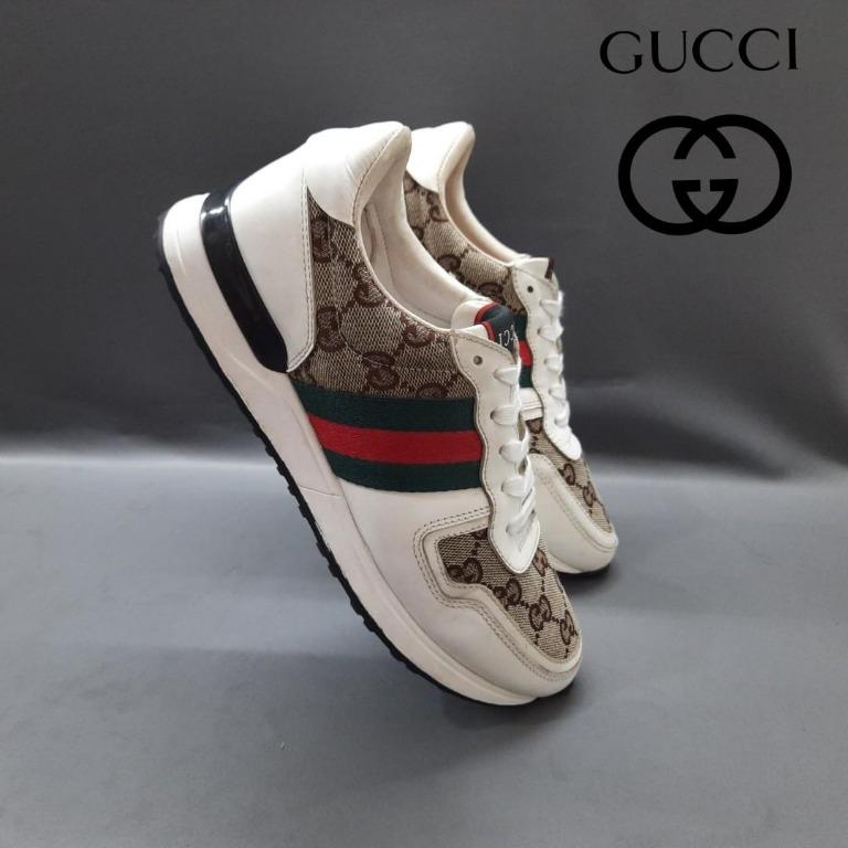 Sepatu Gucci Trainers Shoes Leather White Size 39