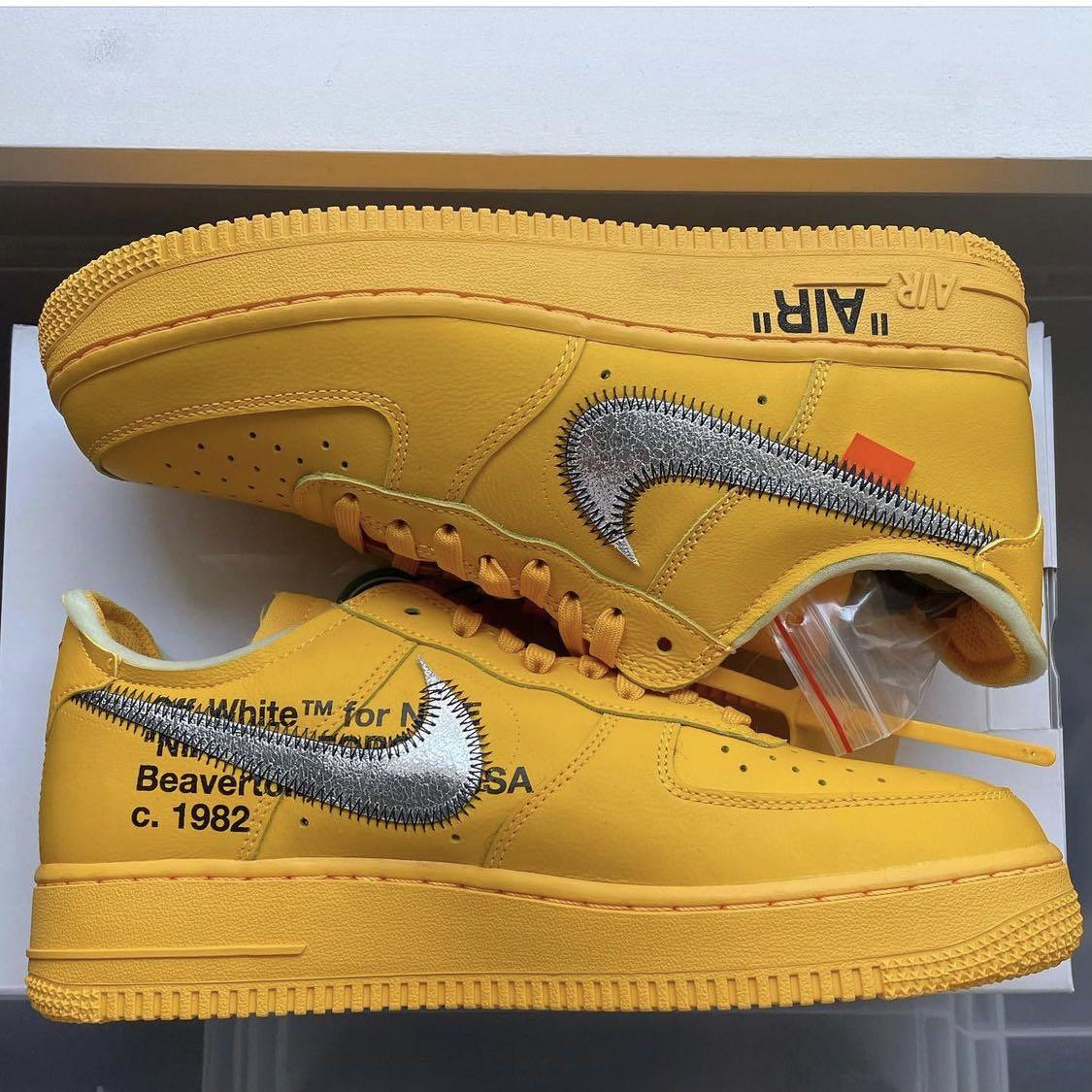 Nike Air Force 1 Low Off White ICA University Gold DD1876-700 Size 12