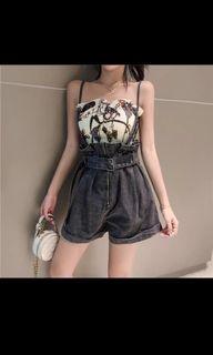 Suspender denim highwaist