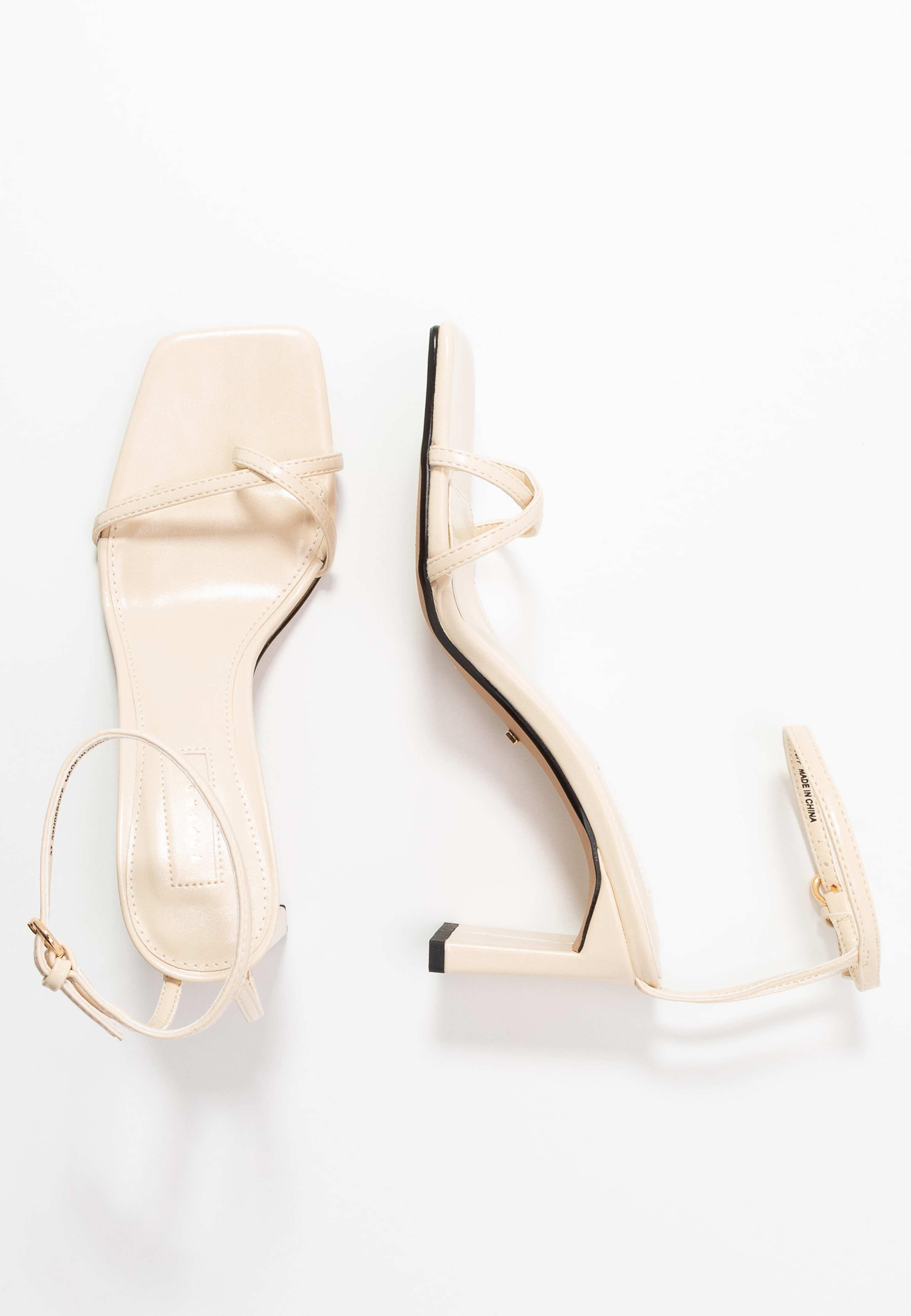Topshop nature ecru strappy block sandals
