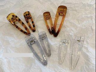 Transparent Hair Clips (Clear, Grey, Leopard, Amber)
