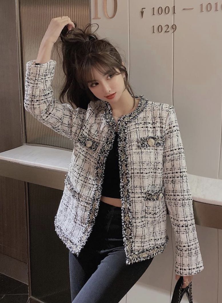 Korean hot sale tweed jacket