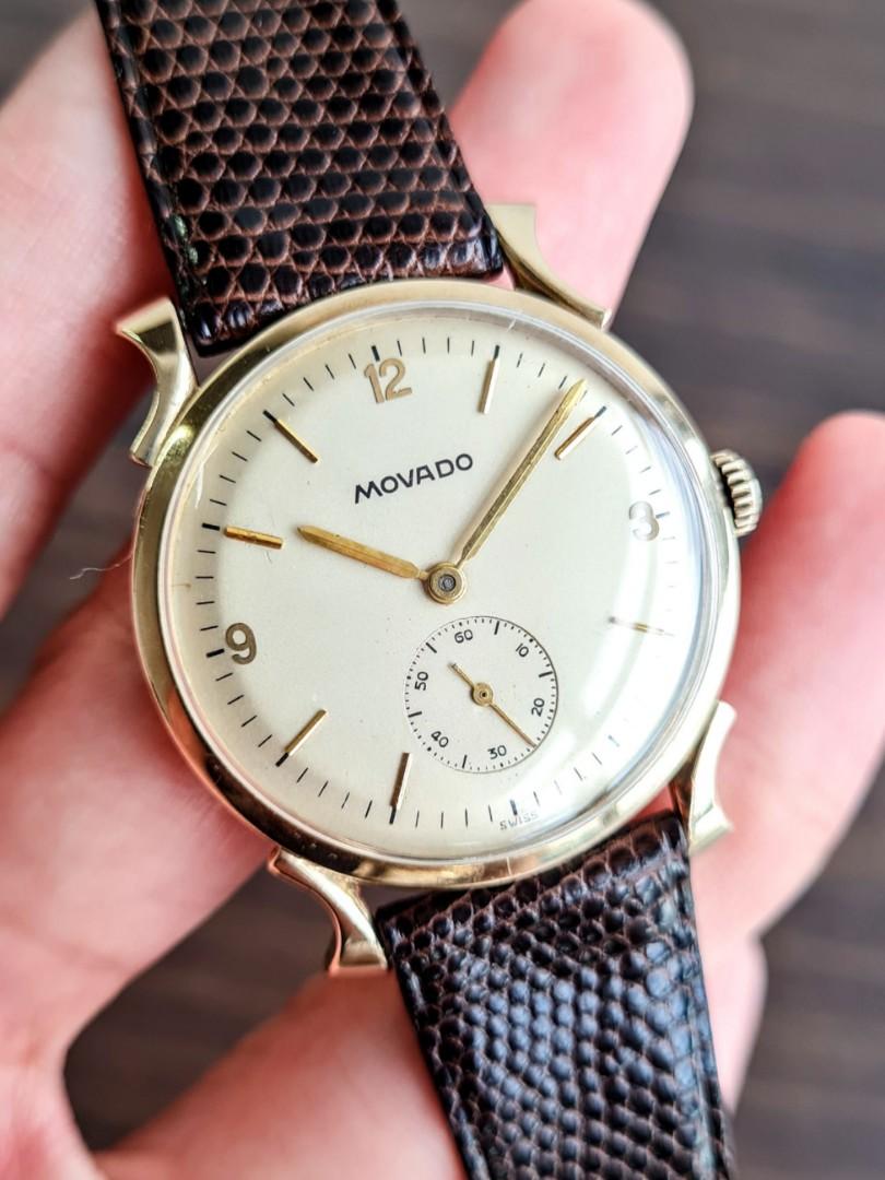 Movado 18k solid top gold watch