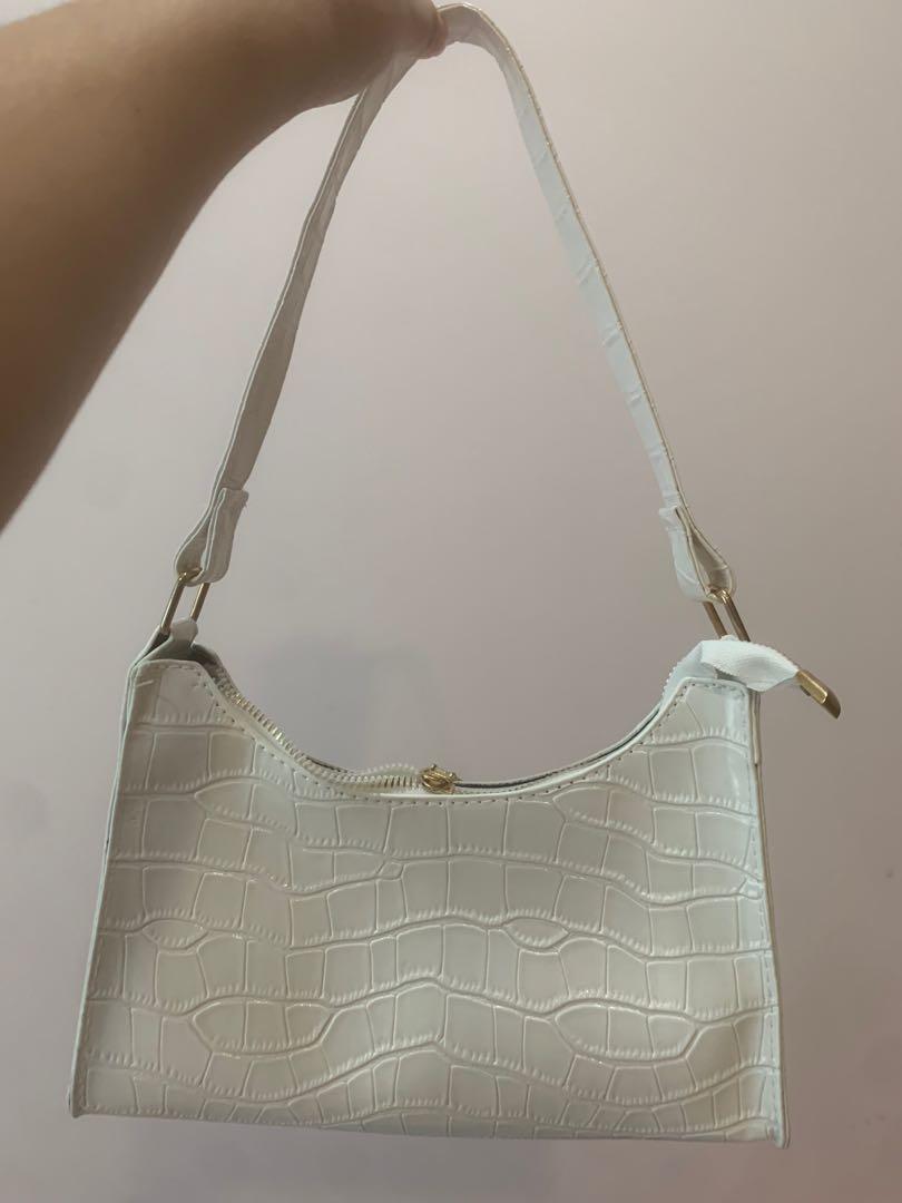white croc shoulder bag Women s Fashion Bags Wallets Shoulder