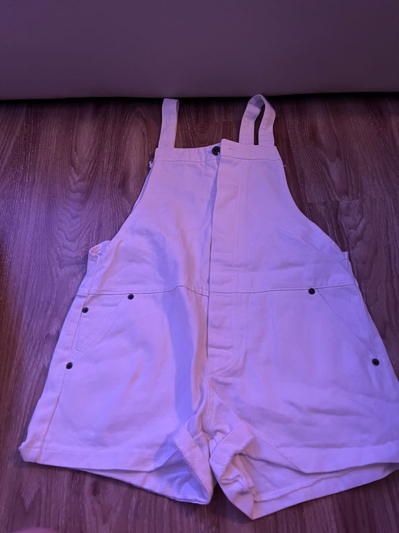 White overalls, Women's Fashion, Dresses & Sets, Jumpsuits on Carousell