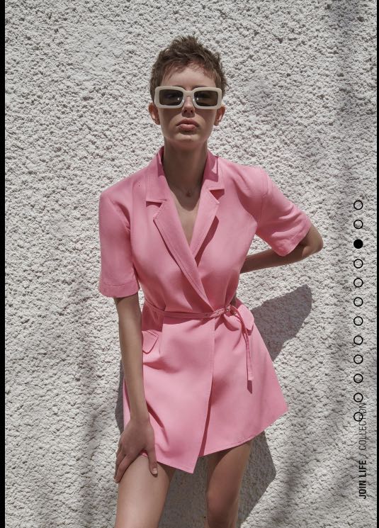 zara linen blend blazer dress