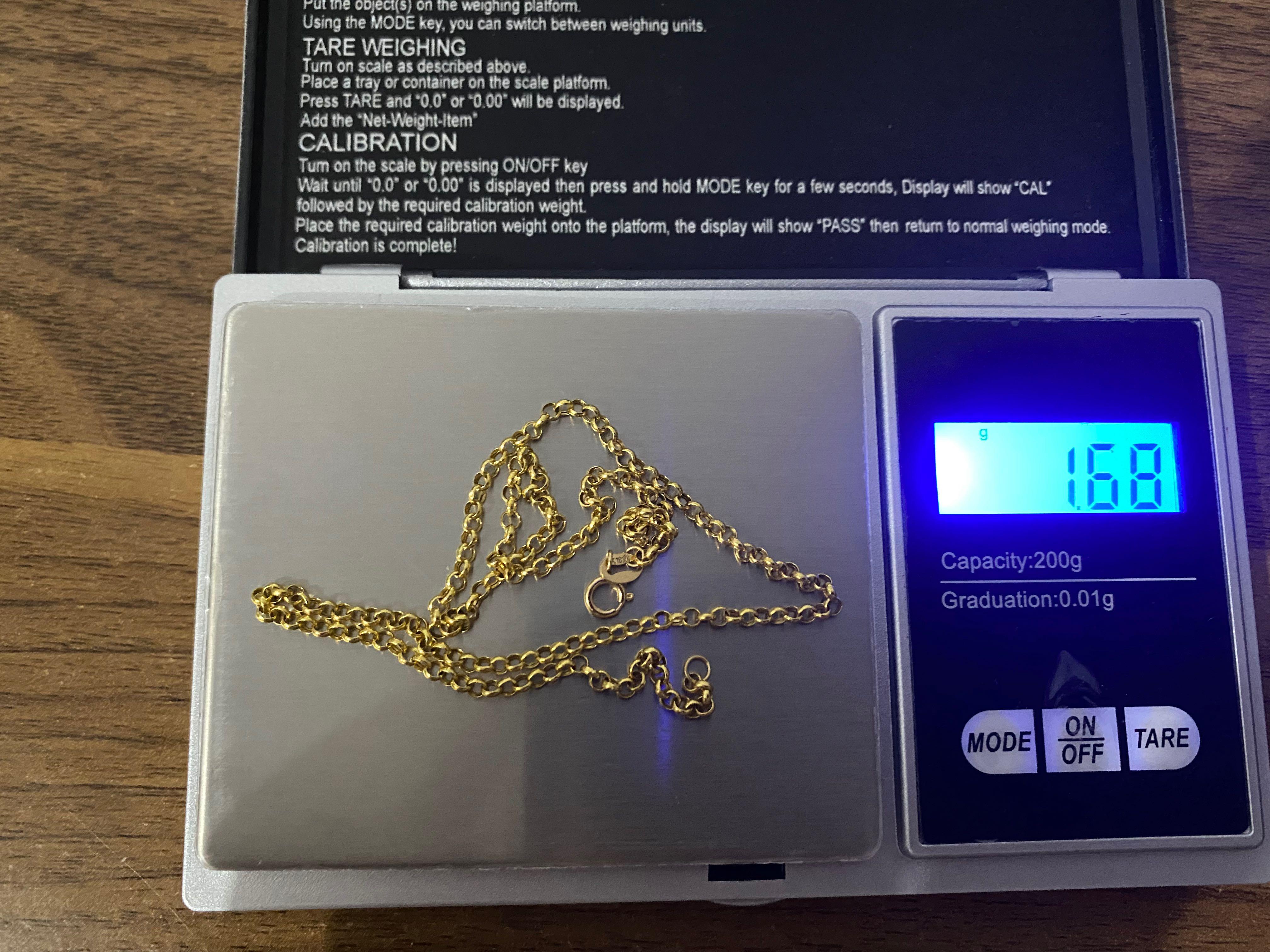 18k yellow gold 14inches tauco chain 