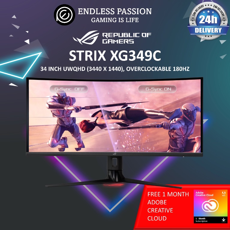 Asus ROG Strix XG349C Gaming Monitor – 34 inch UWQHD, Computers & Tech ...