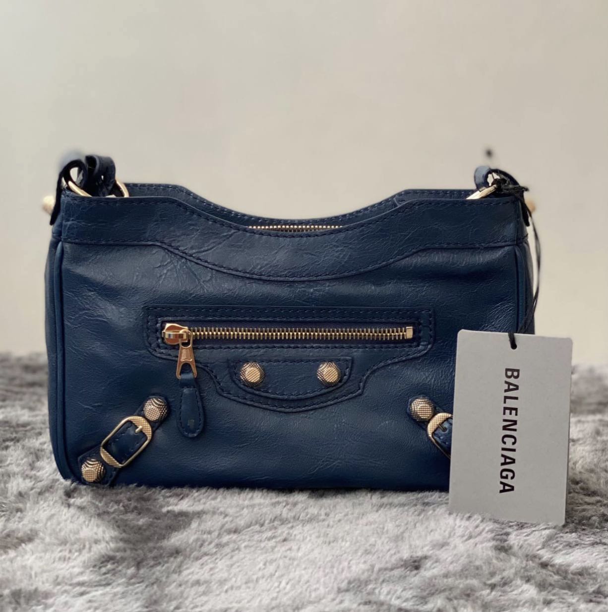 AUTHENTIC BALENCIAGA HIP NAVY, Women's Fashion, Bags & Wallets, Cross-body Bags on Carousell