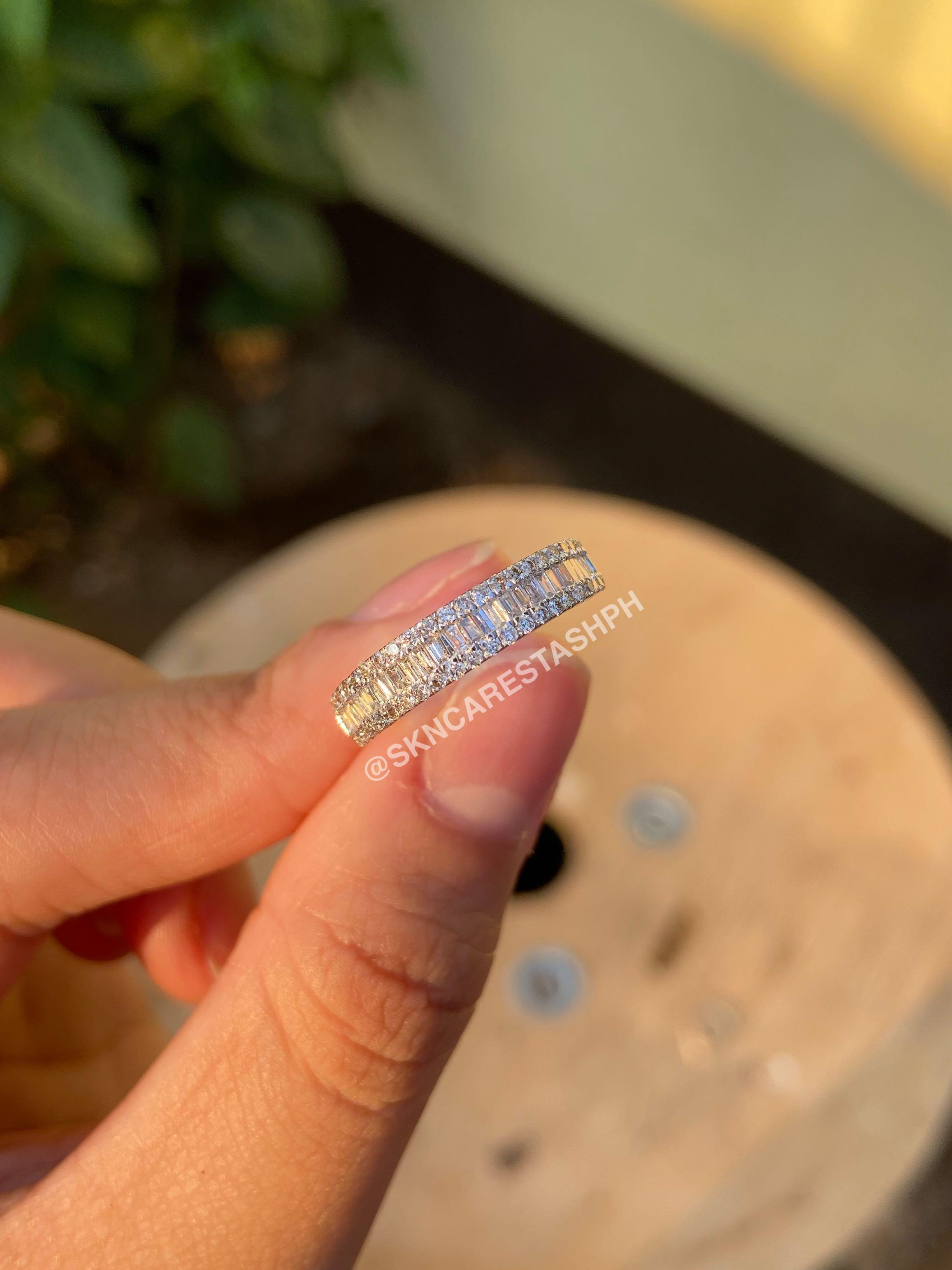 Baguette Diamond Ring (Category: Rings) located in Manila. Submitted by mayeyeah (Listing ID 1137326561, Image 1). Description: ✨0.50ct Half Eternity Round Baguettes Ring (w/ certificate) 💎 Natural/Earth mined diamond 💍 Size 6 💎 18k White Gold 💎 Japan Setting ⭕️Price: 11,500php only!.