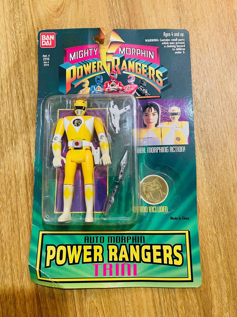 BANDAI 1994 VINTAGE MIGHTY MORPHIN POWER RANGERS YELLOW FLIP HEAD TRINI What U See What U Get TANANG