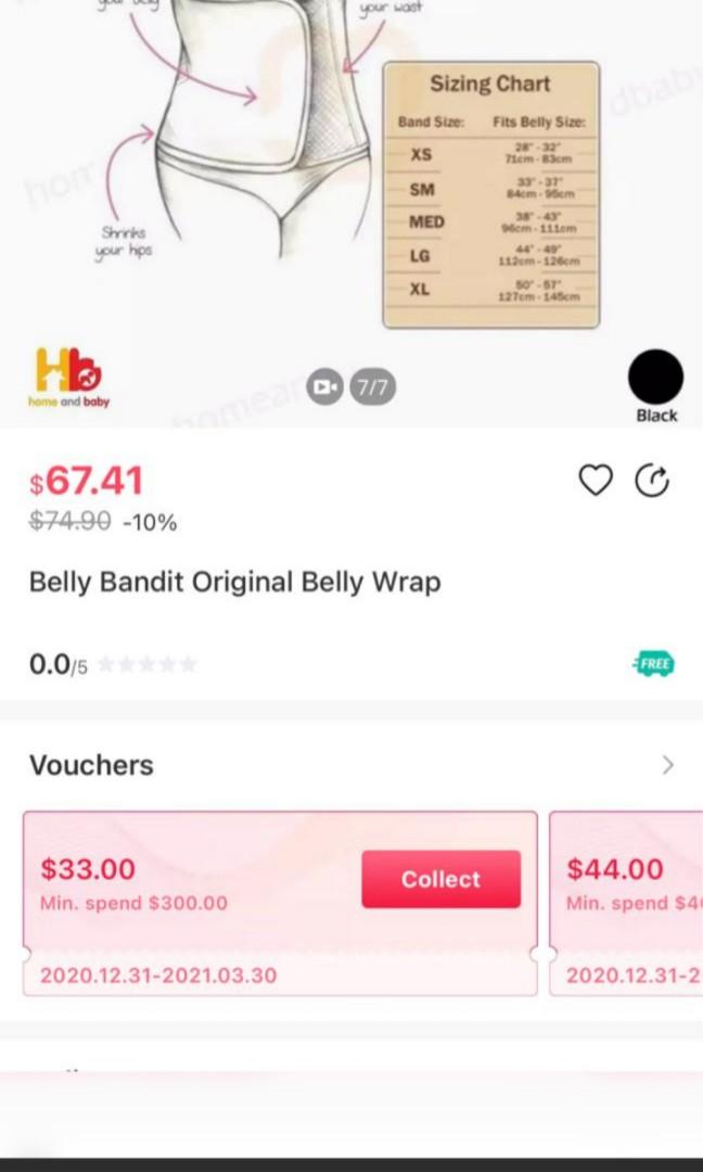 Belly bandit shop sizing chart