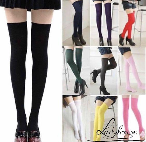 black knee high stockings , Women's 