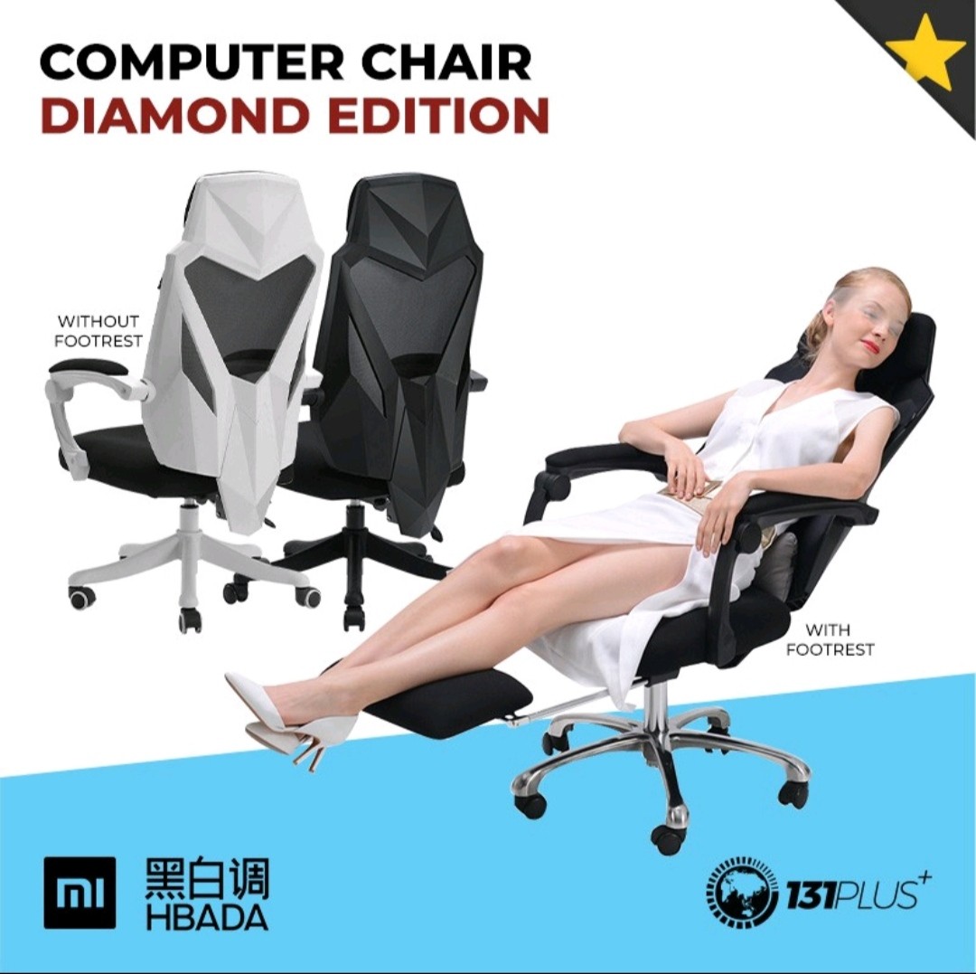 Brand New Xiaomi Hbada Ergonomic Gaming Chair (Black colour), Furniture