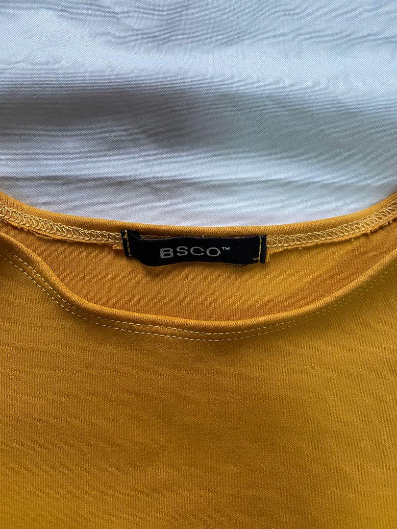 BSCO mustard coordinates (Category: Sets or Coordinates) located in Cainta. Submitted by sanri0girl (Listing ID 1137364027, Image 2). Description: 10/10 condition! super flattering because it hugs your body well :) best fits XS-S .