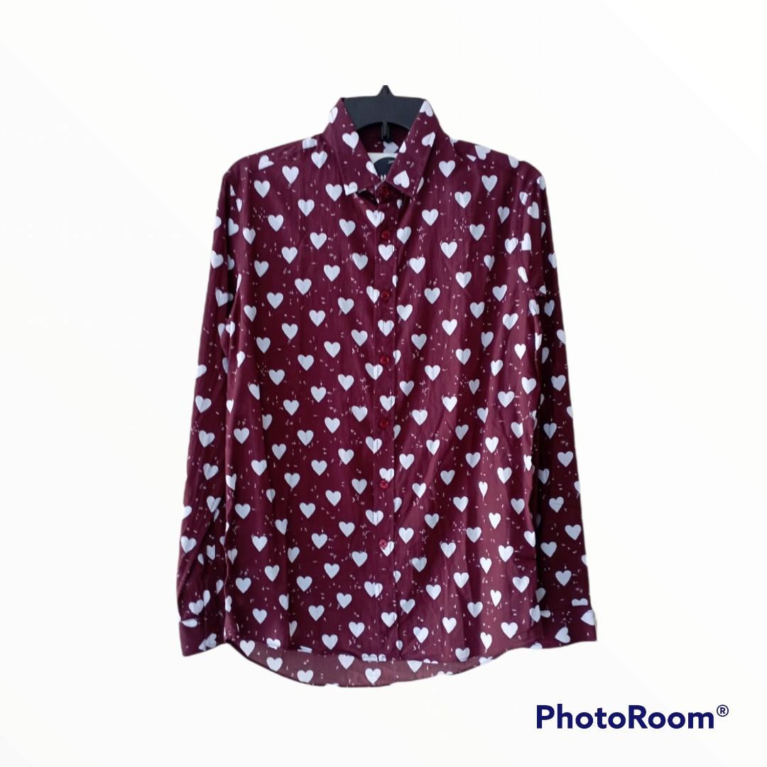 burberry heart print shirt