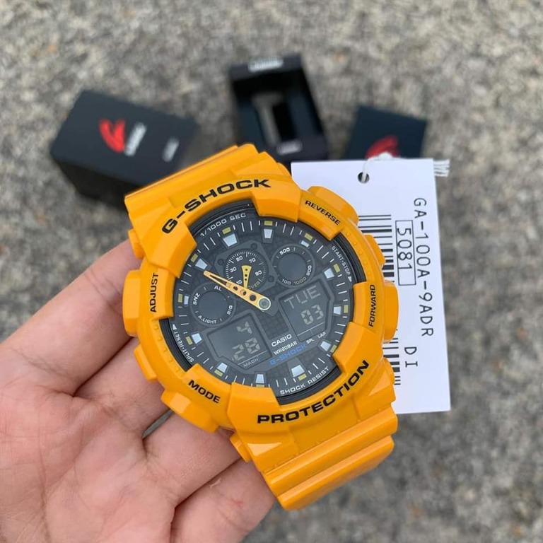 Casio G Shock GA 100A 9A BumbleBee Yellow Analog Digital Men s Fashion Sport Watch GA 100A 9ADR Men s Fashion Watches Accessories Watches on Carousell
