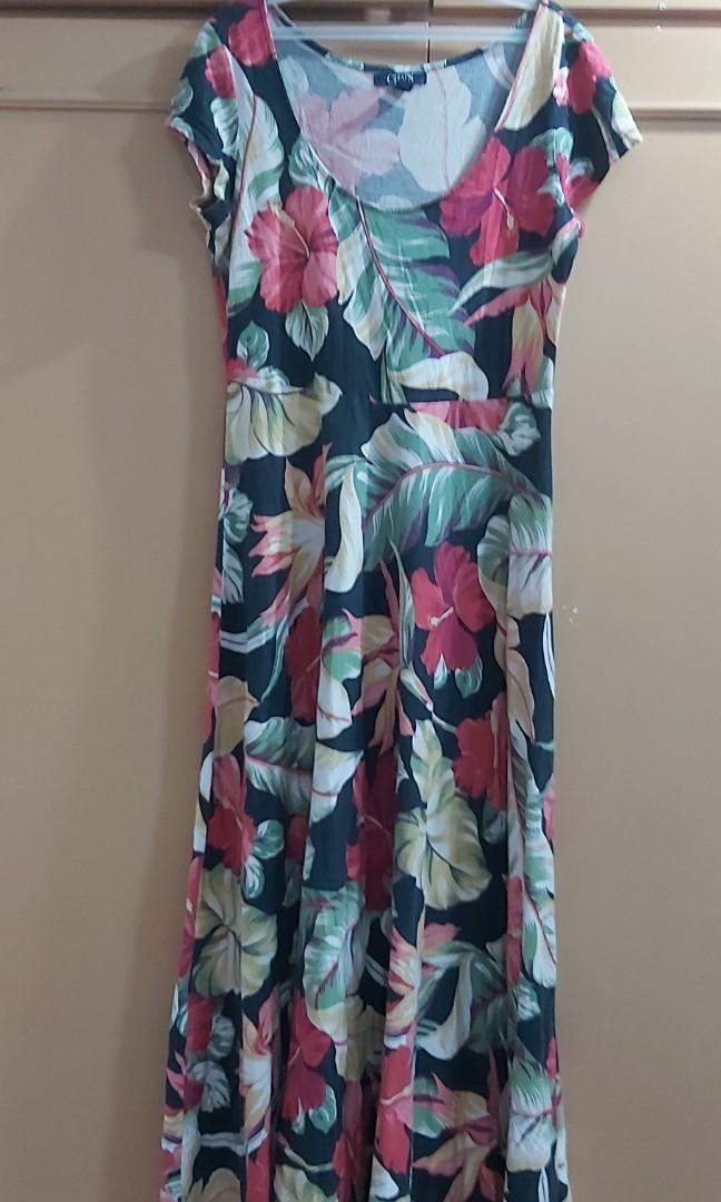 Chaps floral top maxi dress